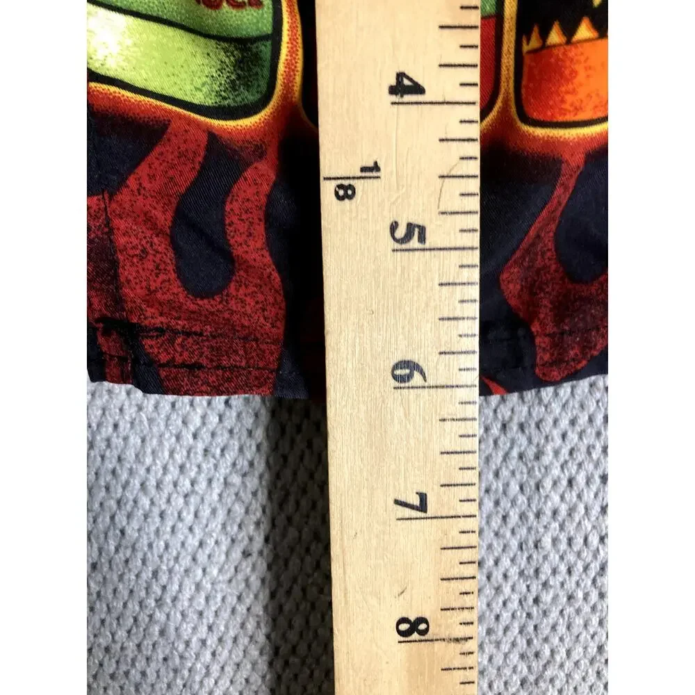 Vtg Big Dog‎ Board Shorts Men's Medium Red Hot Sauce Flames Beach Party